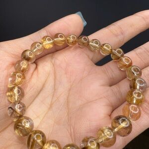Golden Rutilated Quartz Beaded Bracelet